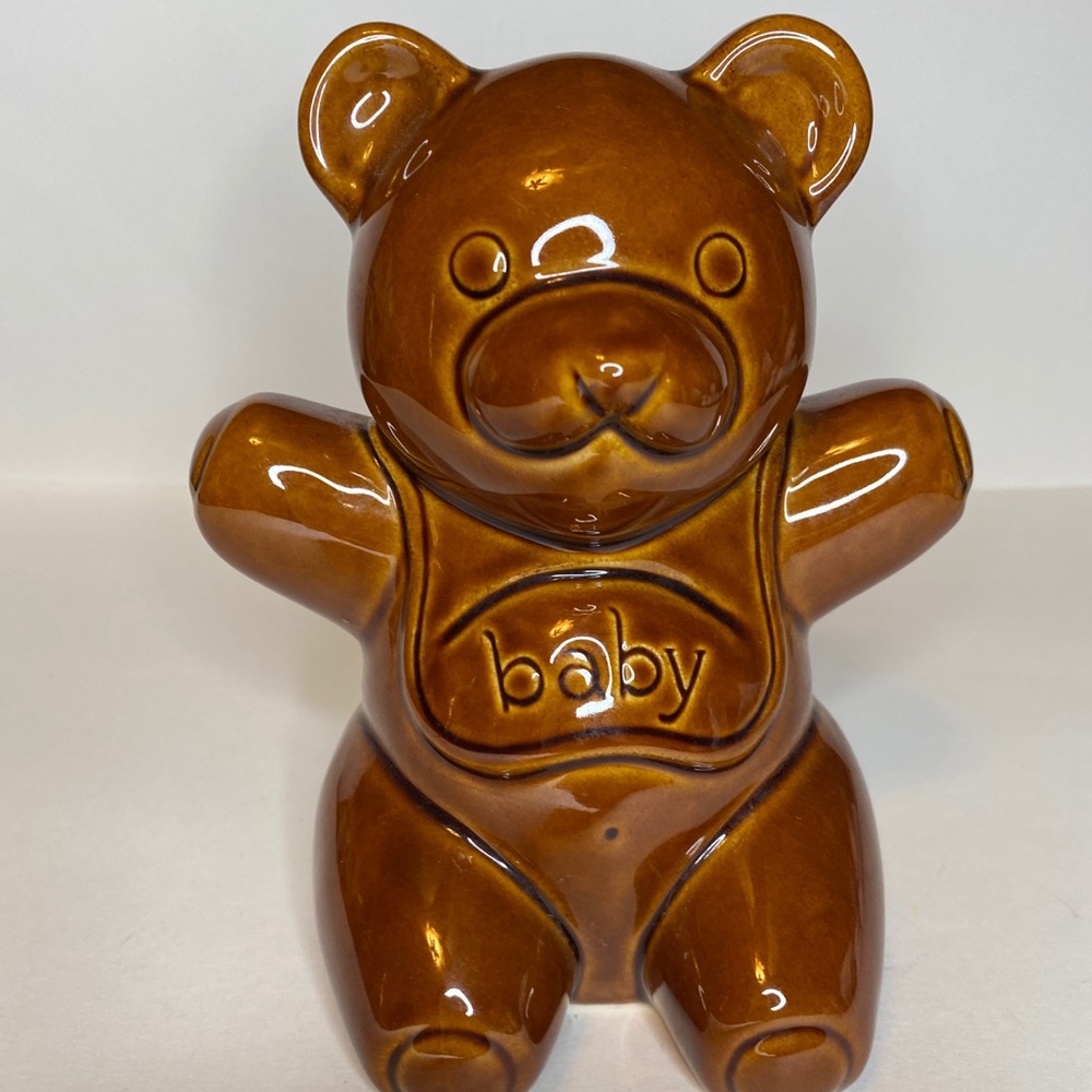Vintage aramis baby teddy bear coin bank